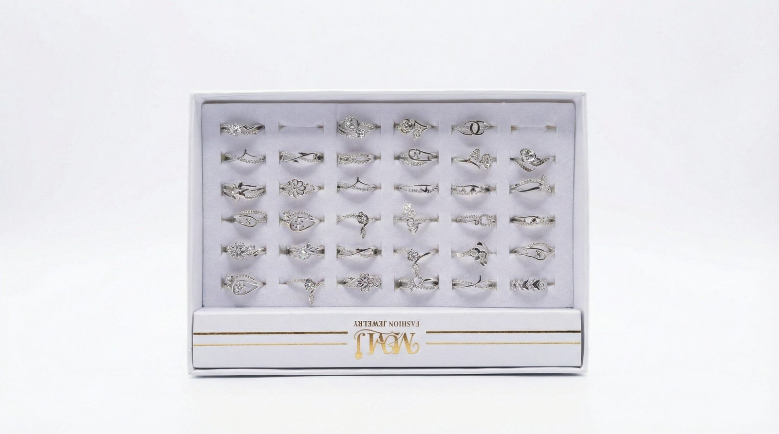 Elegant Adjustable Silver Flower Ring for Women – Crystal Stone Floral Design Open Band Ring2