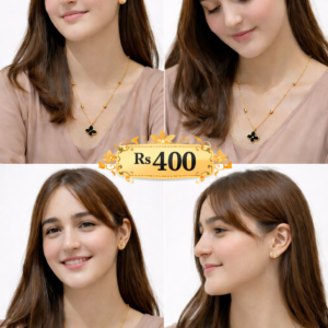 Elegant Gold Plated Black Butterfly Pendant Necklace for Women