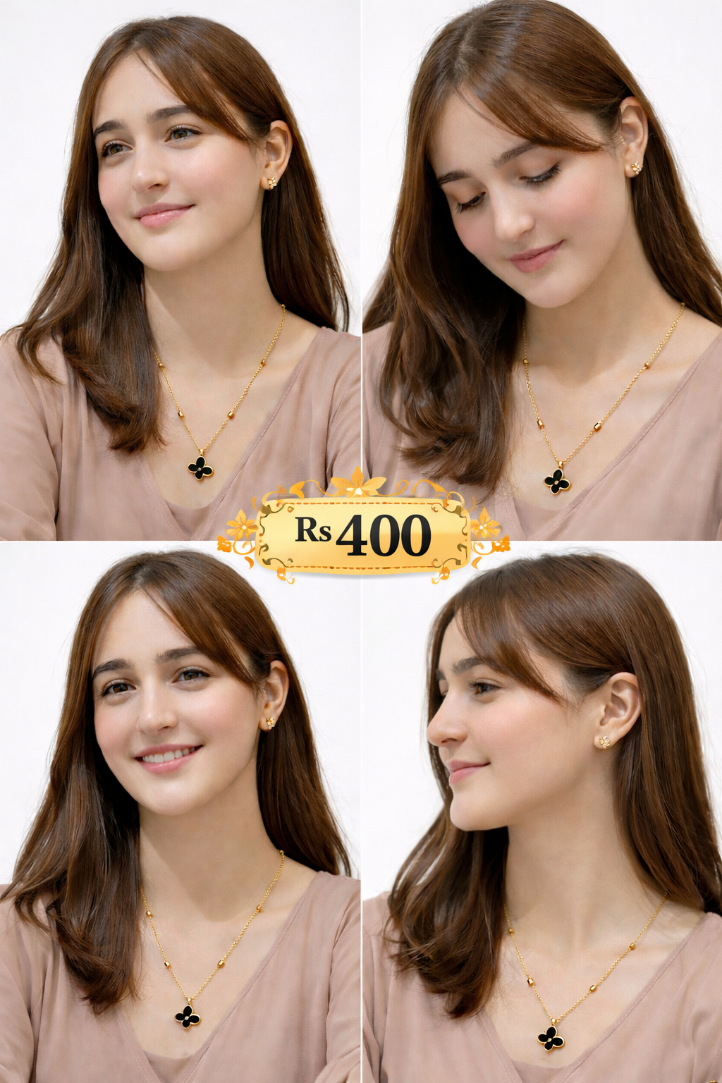 Elegant Gold Plated Black Butterfly Pendant Necklace for Women