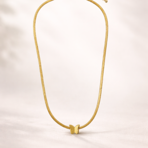 Elegant Gold Plated Butterfly Pendant Snake Chain Necklace